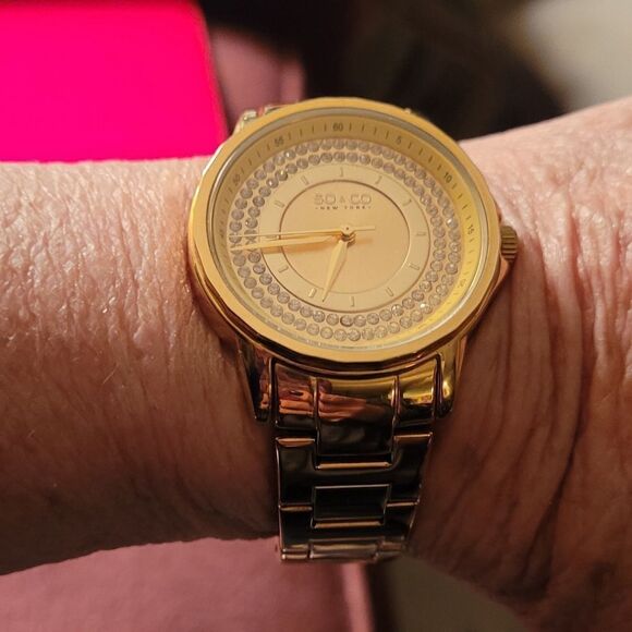 SO & CO ROSE GOLD LINK BRACELET WATCH